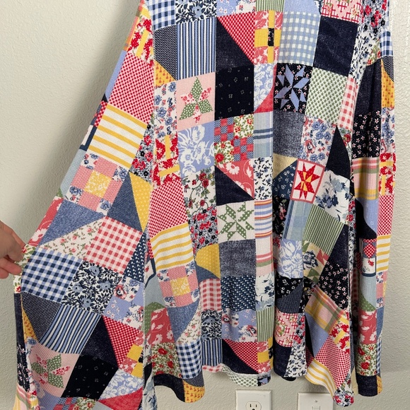 Polo Ralph Lauren size L maxi dress patchwork print waffle knit sleeveless - Picture 7 of 14